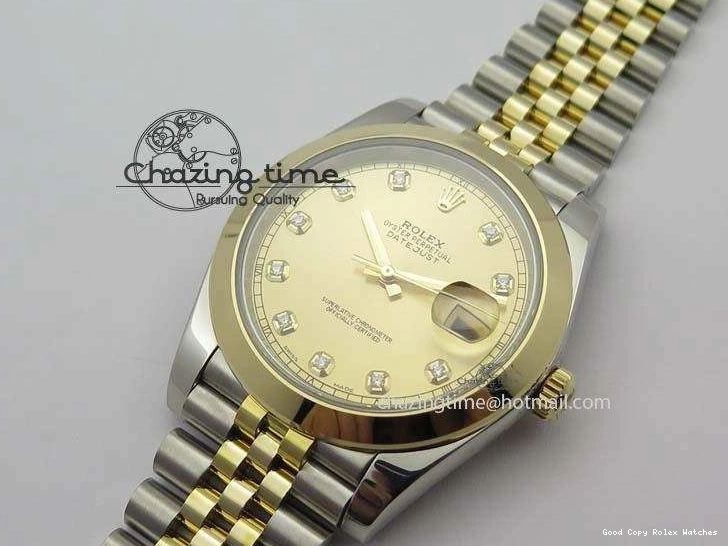 AAA Replica Watches A 3763 Colorful On 126333 Edition YG YG 1:1 Best YG Diamond Dial Jubilee SS Bracelet Wrapped 41mm Noob DateJust 0118